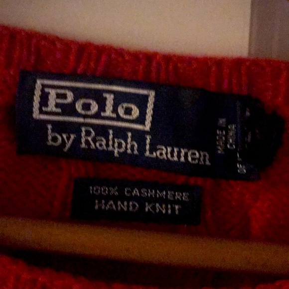 Price Firm!!Vintage Ralph Lauren 100% cashmere hand knit cable crew neck sweater - Picture 3 of 8